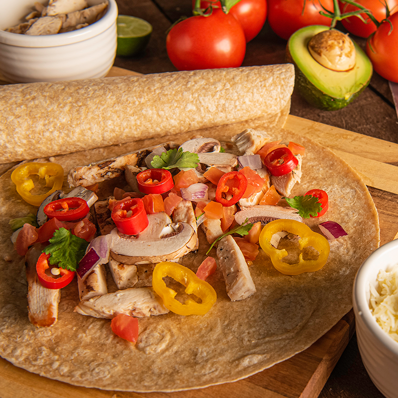 healthy veggie burrito on whole wheat tortilla