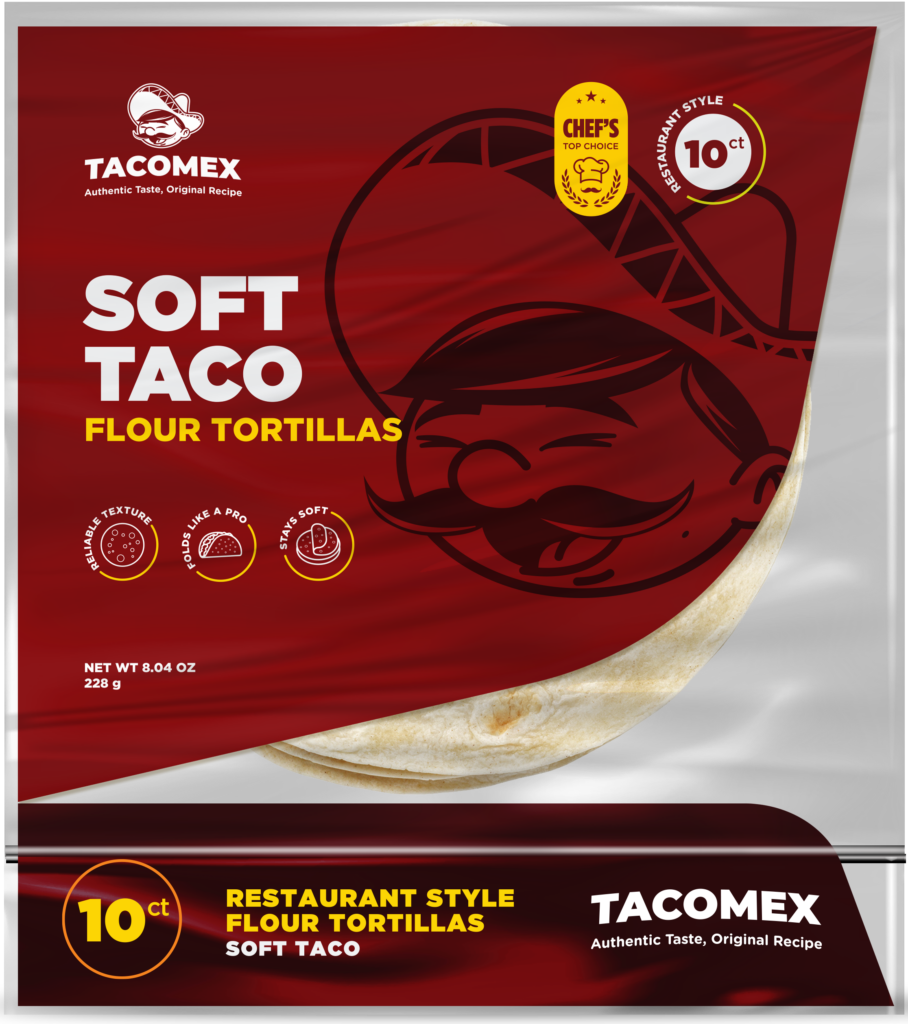 bag of soft taco tortillas 10ct tacomex