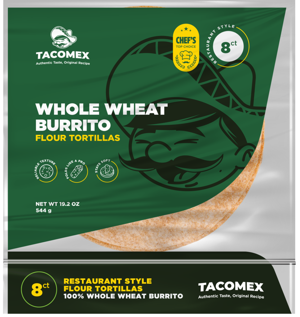 bag of whole wheat tortillas tacomex 8ct